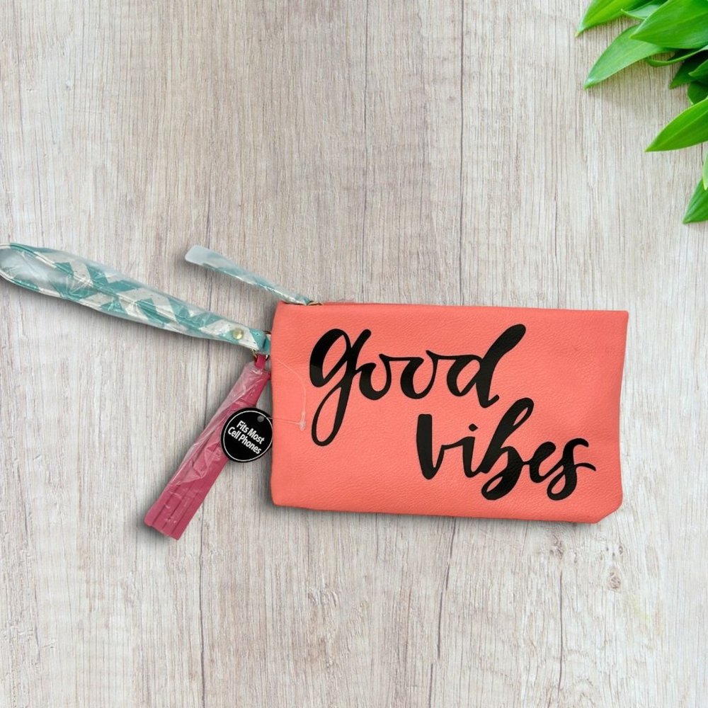 Good Vibes Cloth Make-Up Jewelry Bag Wristlet
